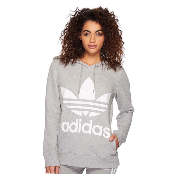 New Adidas ‘Oversized Trefoil Logo’ Hoodie - Picture 2 of 9